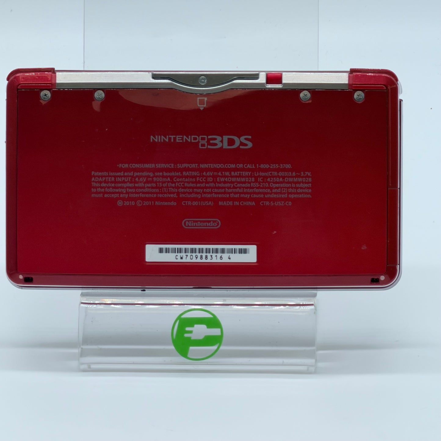 Nintendo 3DS Handheld Game Console CTR-001 Metallic Red