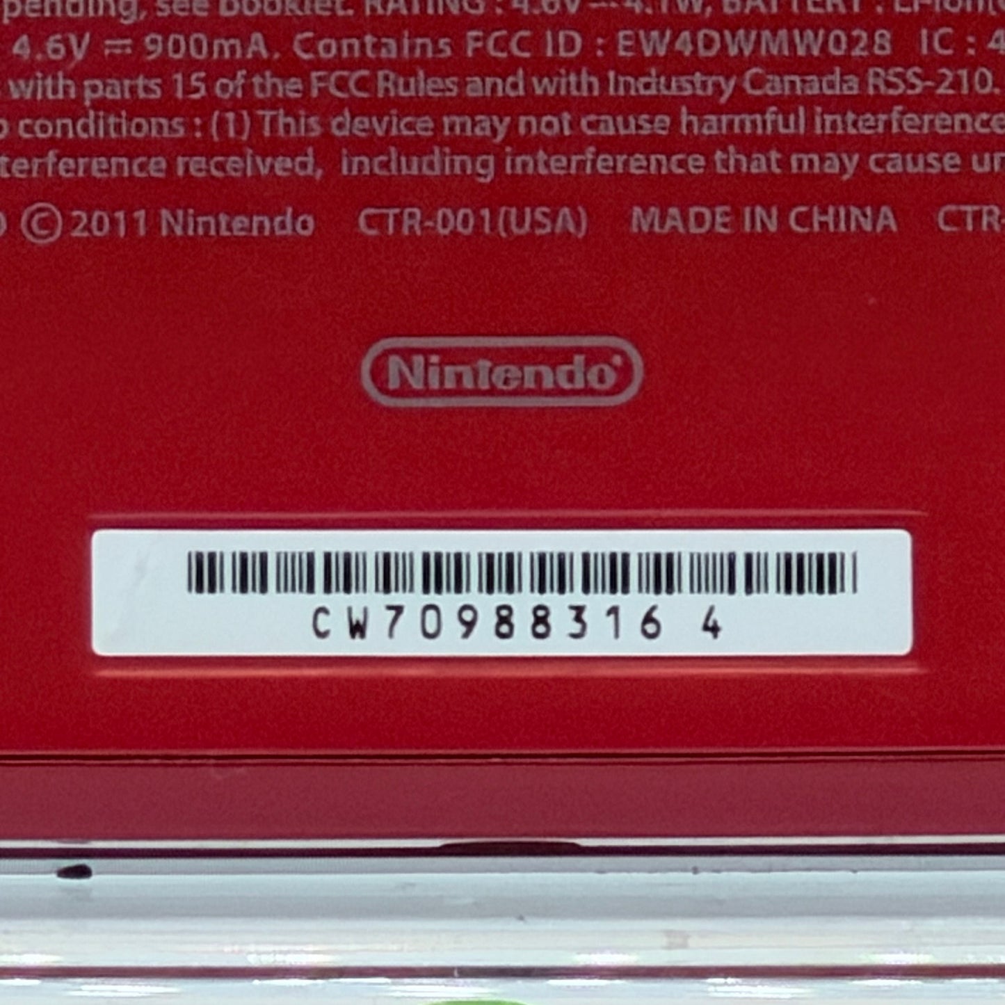 Nintendo 3DS Handheld Game Console CTR-001 Metallic Red